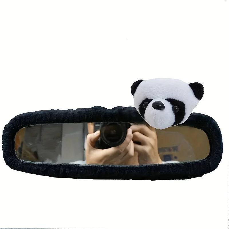 Creative Car Cover Creative Auto Accessories Car Rearview Mirror Cover Women's Mirror Bear/Bow/Bowknot/Panda Elastic Decoration