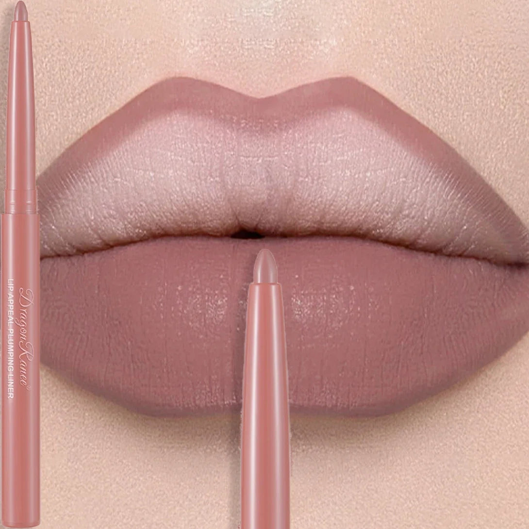 Matte Mauve Lipstick Pencil Long Lasting Waterproof Non-Stick Lipliner Crayon Velvet Lip Contour Outline Smooth Natural Makeup