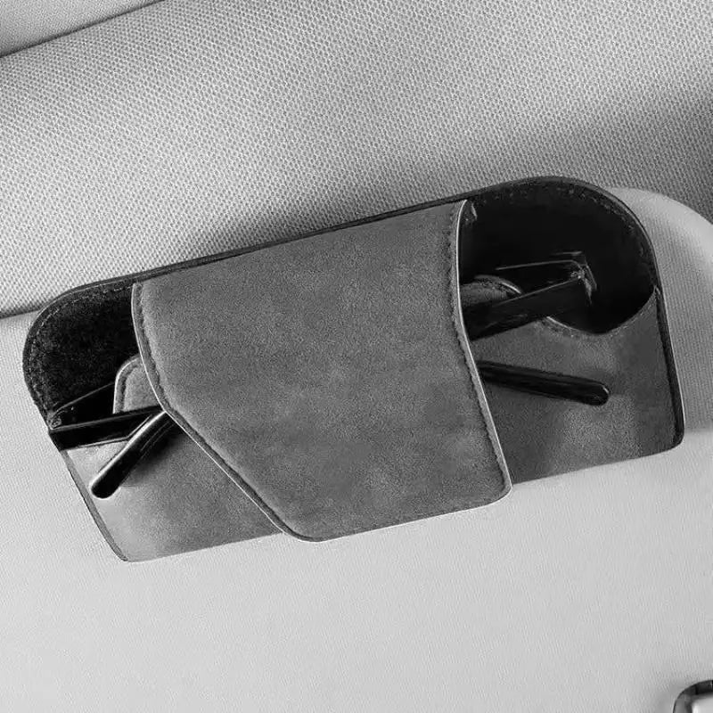 Car Glasses Case Auto Sun Visor Premium Suede Glasses Holder Wear-Resistant Sunglasses Protective Box Universal Cars Accessories