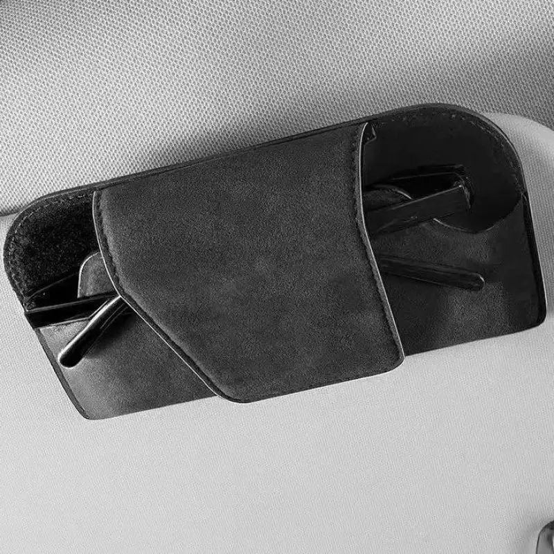 Car Glasses Case Auto Sun Visor Premium Suede Glasses Holder Wear-Resistant Sunglasses Protective Box Universal Car Accessories