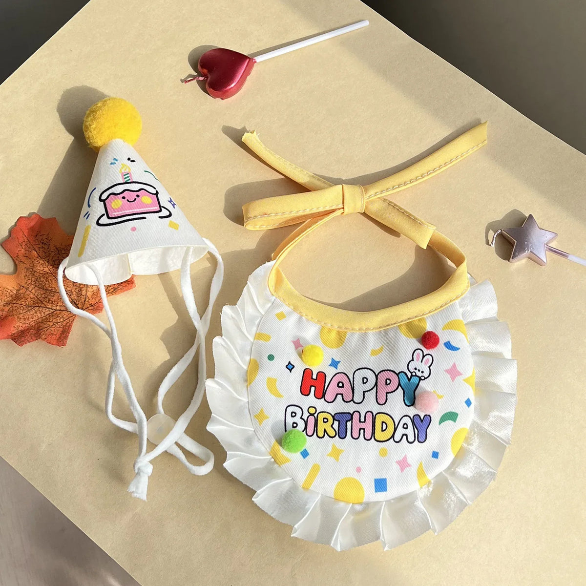 1 Pc Pet Birthday Hat and Bib Set, Cute Pet Party Costume for Small, Medium, Large Dogs and Cats, Pet Birthday Photo Prop