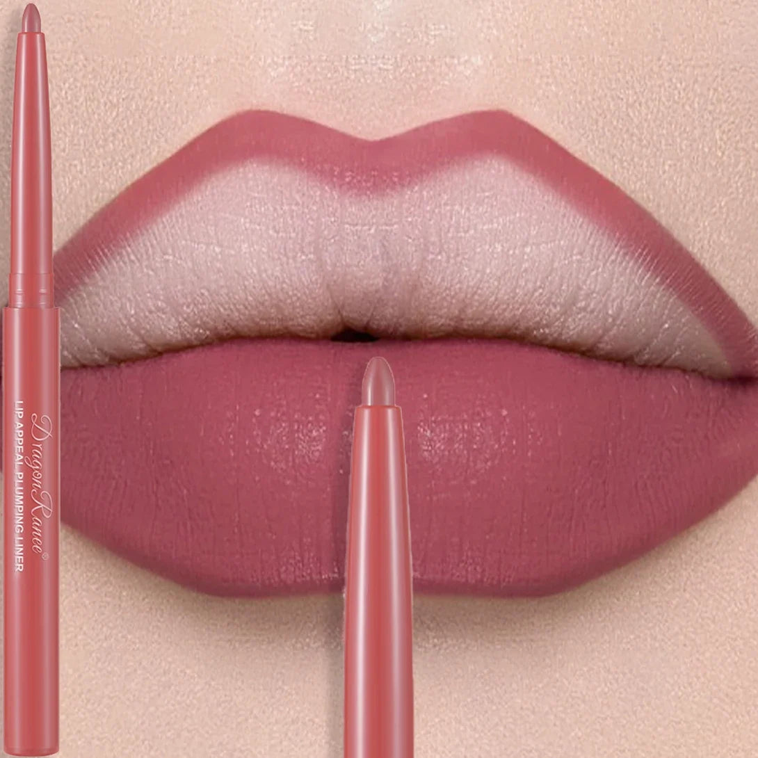 Matte Mauve Lipstick Pencil Long Lasting Waterproof Non-Stick Lipliner Crayon Velvet Lip Contour Outline Smooth Natural Makeup
