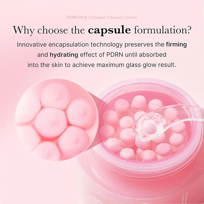PDRN Collagen Capsule Cream Face Moisturizer Lightweight Cream With Niacinamide For Uneven Skin Tone Korean Skin Care