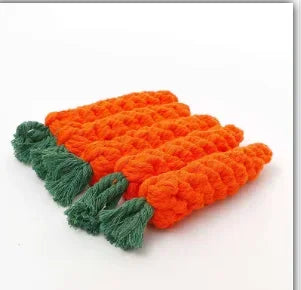 1/2/3pc Dog Chew Toys Cartoon Carrot Shape Cotton Rope Bite-proof Pet Teeth Grinding Cleaning Toys Pet Outdoor Training Supplies