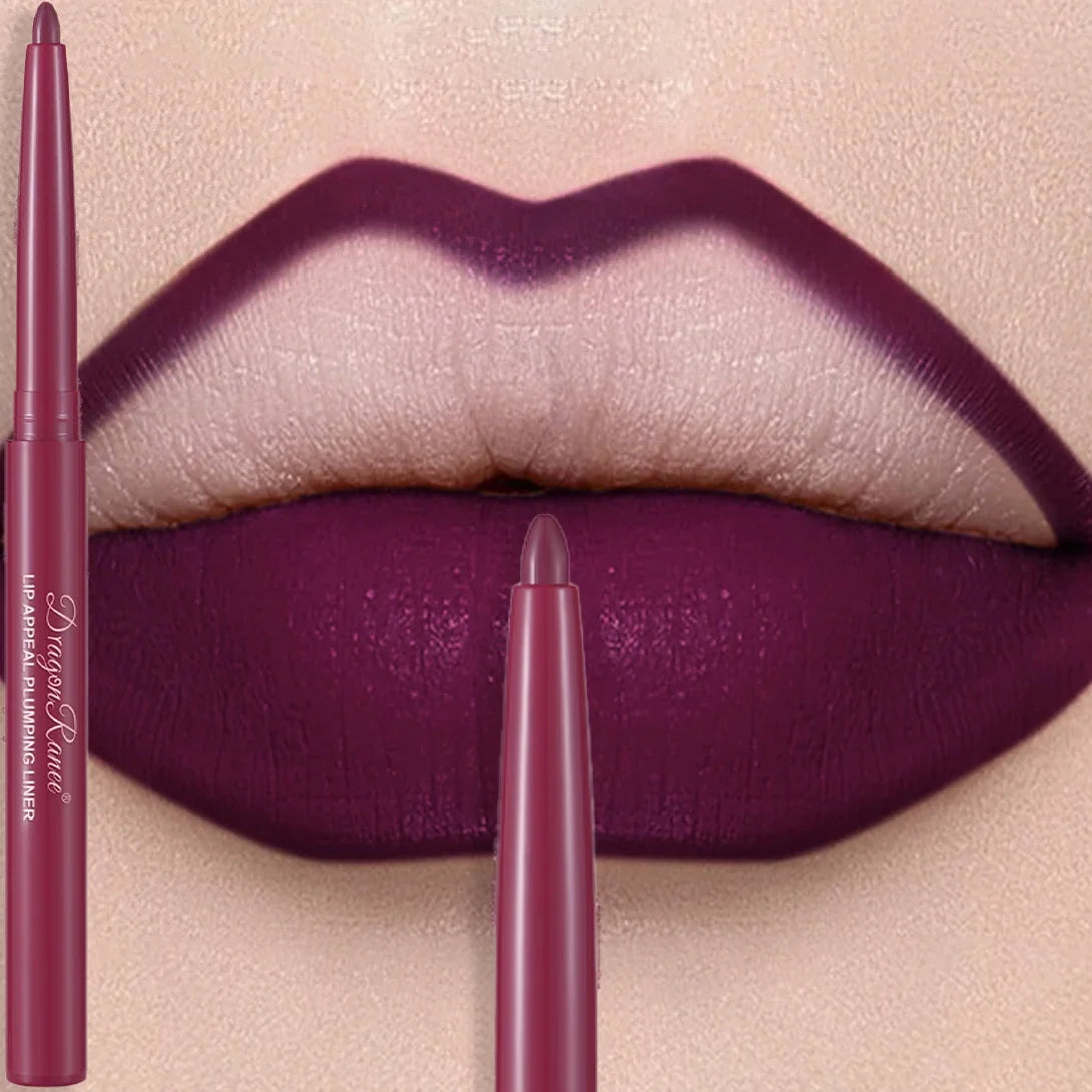 Matte Mauve Lipstick Pencil Long Lasting Waterproof Non-Stick Lipliner Crayon Velvet Lip Contour Outline Smooth Natural Makeup