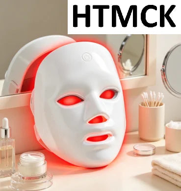 HTMCK 7-Color LED Light Therapy Face Mask | At-Home Photon Beauty Mask, Skin Renewal, Acne Treatment & Anti-Wrinkle Skincare Device