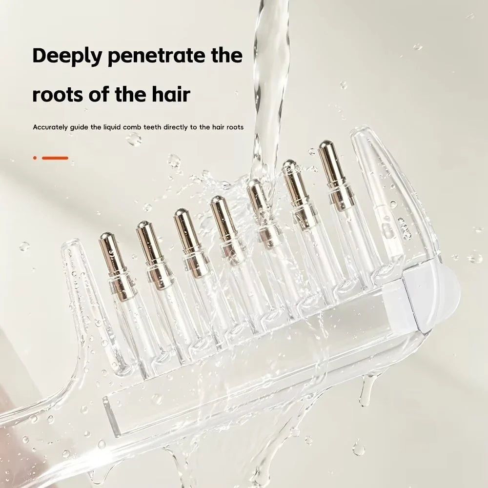 Portable Transparent Scalp Applicator Comb for Hair Oil and Serum, Anti-Leak Hair Care Tool with Massage Function