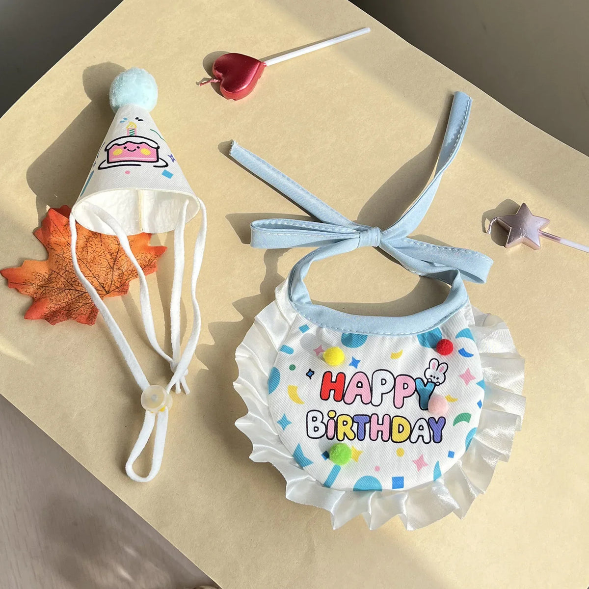 1 Pc Pet Birthday Hat and Bib Set, Cute Pet Party Costume for Small, Medium, Large Dogs and Cats, Pet Birthday Photo Prop