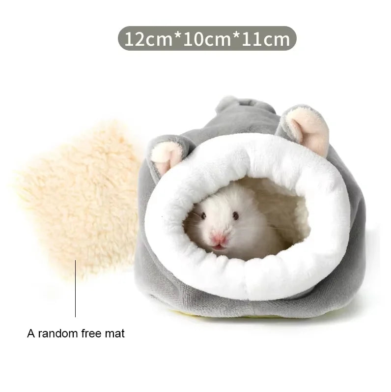 Small Pet Sleeping Bed Hamster Supplies Cotton Nest Pet Rat Hammock Hedgehog Squirrel Soft Warm Insulated Winter Cottage