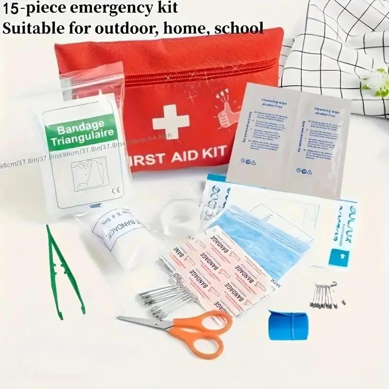 First Aid Kit - 188 pcs - for car, home, travel, camping, office or sport, fully stocked with emergency and survival essentials