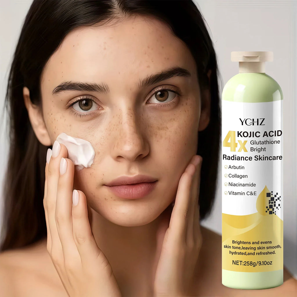 Kojic Acid Cream, Evens Out Skin Tone, Eliminates Dark Spots and Dullness - Non-Greasy, Suitable for Both Men and Women - Whitening and Moisturizing Cream, for Day and Night Use - 258g