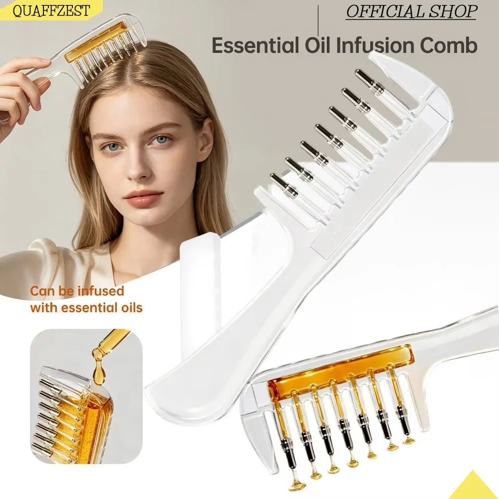 Portable Transparent Scalp Applicator Comb for Hair Oil and Serum, Anti-Leak Hair Care Tool with Massage Function