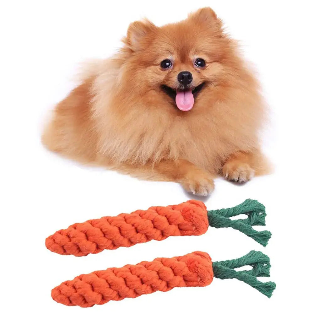 1/2/3pc Dog Chew Toys Cartoon Carrot Shape Cotton Rope Bite-proof Pet Teeth Grinding Cleaning Toys Pet Outdoor Training Supplies
