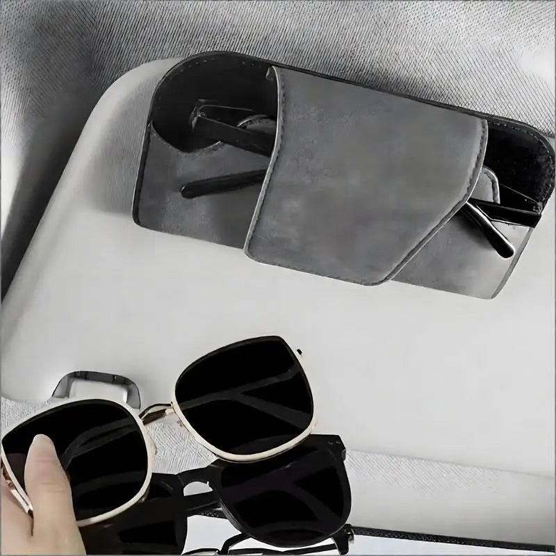 Car Glasses Case Auto Sun Visor Premium Suede Glasses Holder Wear-Resistant Sunglasses Protective Box Universal Cars Accessories