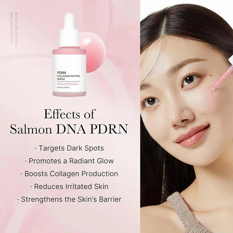 Sérum facial de péptidos de colágeno y PDRN de salmón para piel apagada - Aumenta la elasticidad, renovación y reparación de la piel, producto de belleza coreano