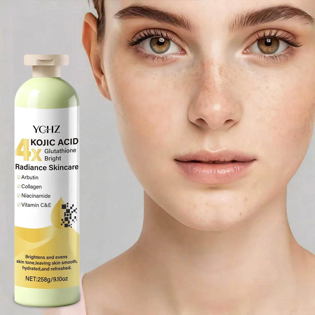 Kojic Acid Cream, Evens Out Skin Tone, Eliminates Dark Spots and Dullness - Non-Greasy, Suitable for Both Men and Women - Whitening and Moisturizing Cream, for Day and Night Use - 258g