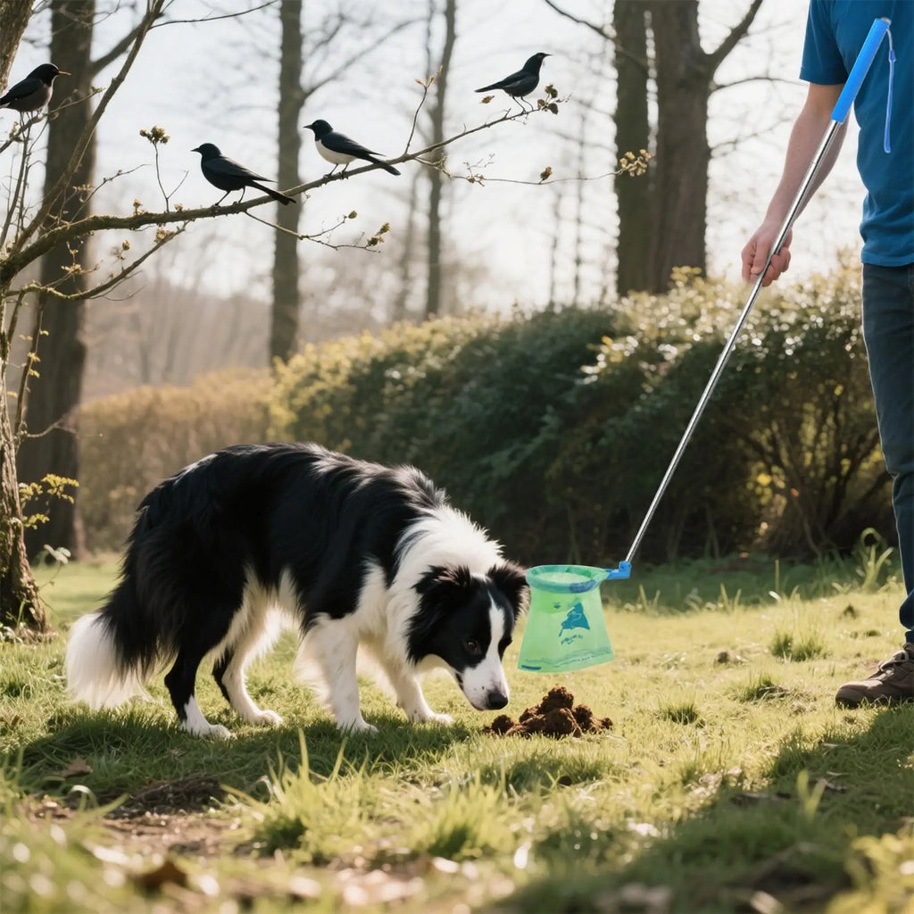 Pooper Scooper with Extendable Handle, Bend-Free Pet Waste Collector, Dog Poop Collector for Outdoor Walks, Park Adventures, and Outings