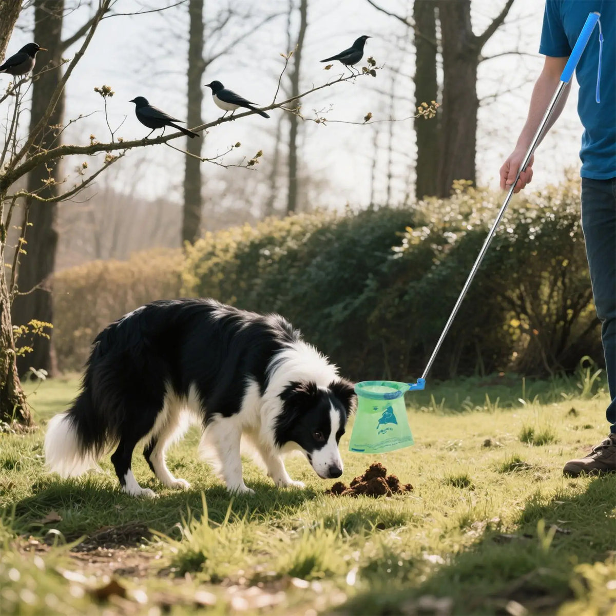 Pooper Scooper with Extendable Handle, Bend-Free Pet Waste Collector, Dog Poop Collector for Outdoor Walks, Park Adventures, and Outings