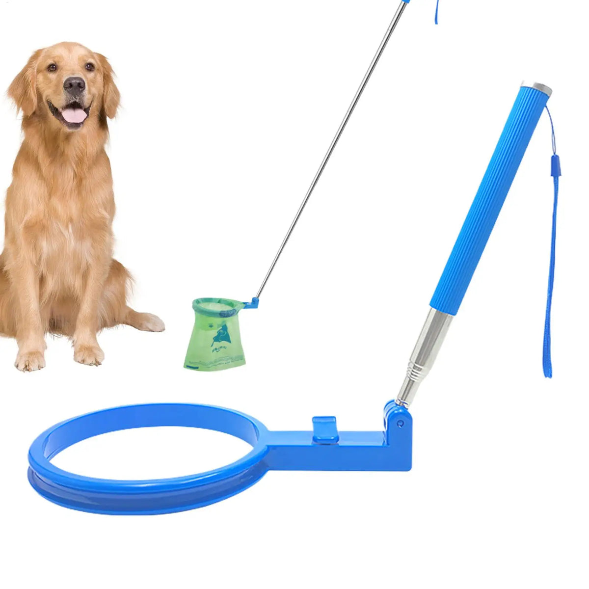 Pooper Scooper with Extendable Handle, Bend-Free Pet Waste Collector, Dog Poop Collector for Outdoor Walks, Park Adventures, and Outings