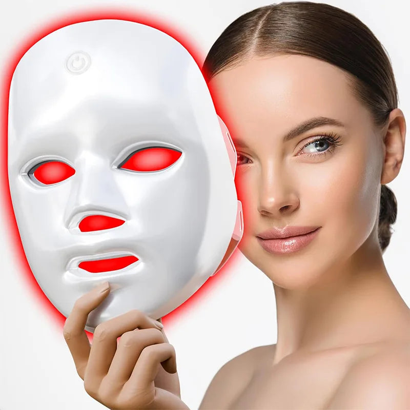 HTMCK 7-Color LED Light Therapy Face Mask | At-Home Photon Beauty Mask, Skin Renewal, Acne Treatment & Anti-Wrinkle Skincare Device