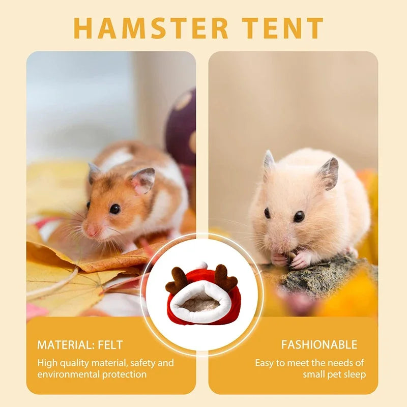 Small Pet Sleeping Bed Hamster Supplies Cotton Nest Pet Rat Hammock Hedgehog Squirrel Soft Warm Insulated Winter Cottage