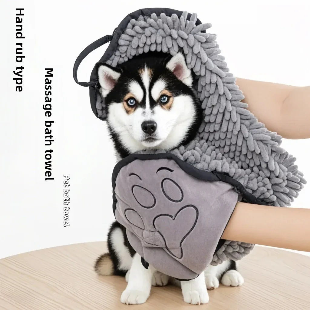 Super Absorbent Pet Bath Towel Quick-drying Cat Towel Convenient Soft Bathrobe Dry Pet Cleaning Washcloth Dog Accessories