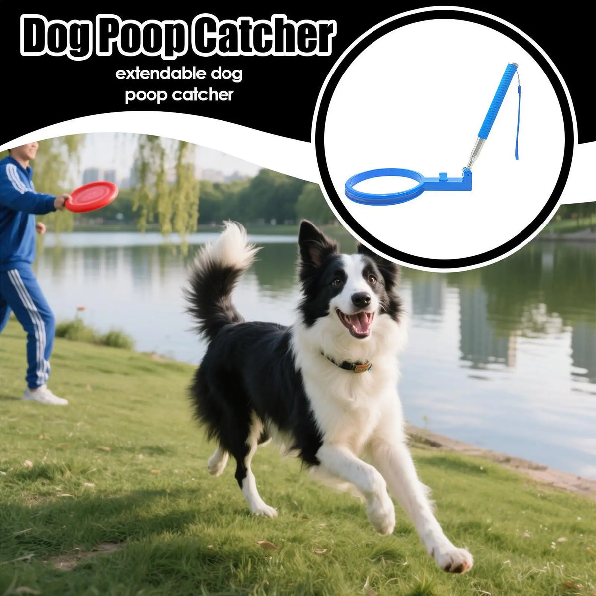 Pooper Scooper with Extendable Handle, Bend-Free Pet Waste Collector, Dog Poop Collector for Outdoor Walks, Park Adventures, and Outings