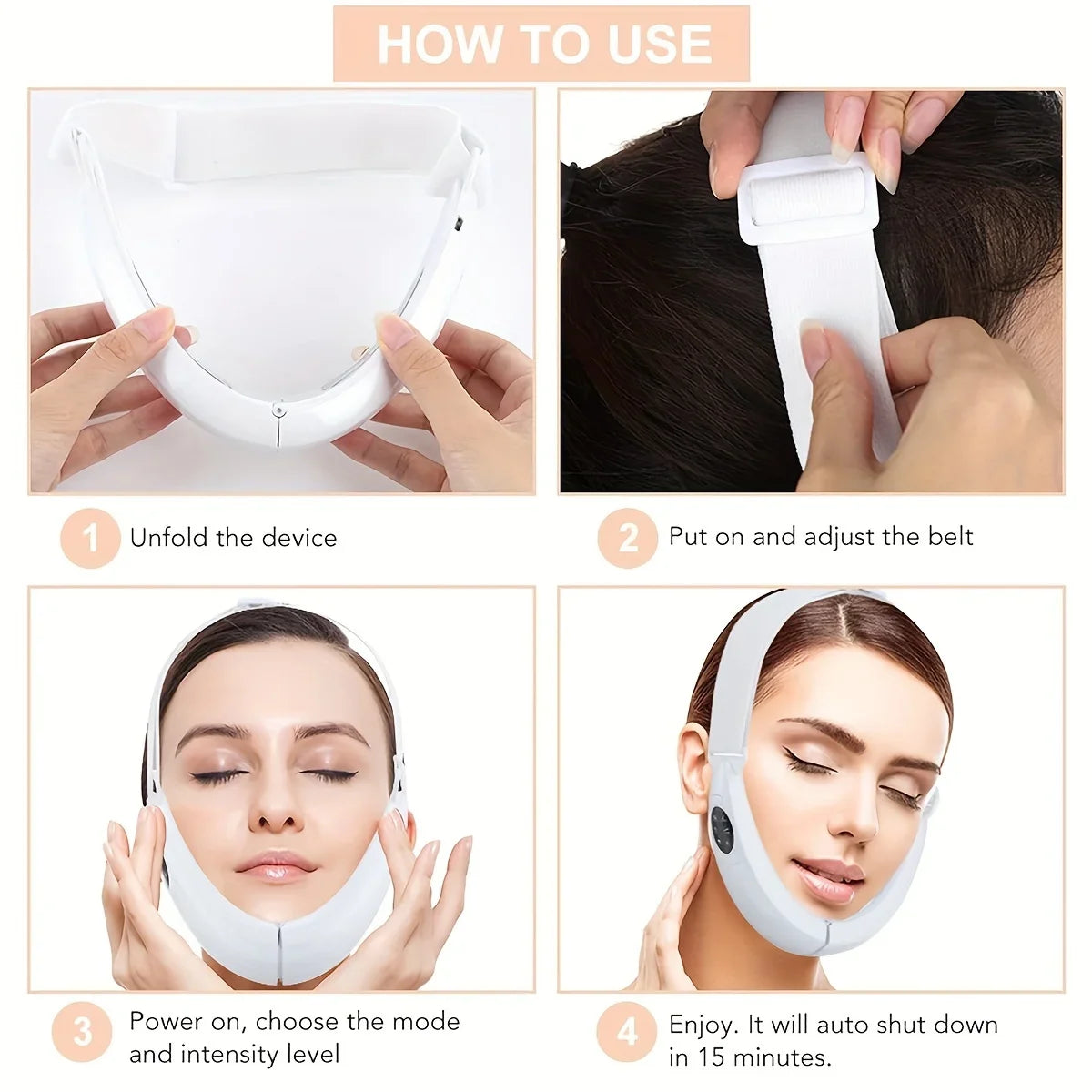 Cloud Prime Health Care V-Line Electric Face Massager Double Chin Eliminator Vibration Facial Vibration Massage Fat Reducer Lifting Tools For Christmas And New Year Gifts