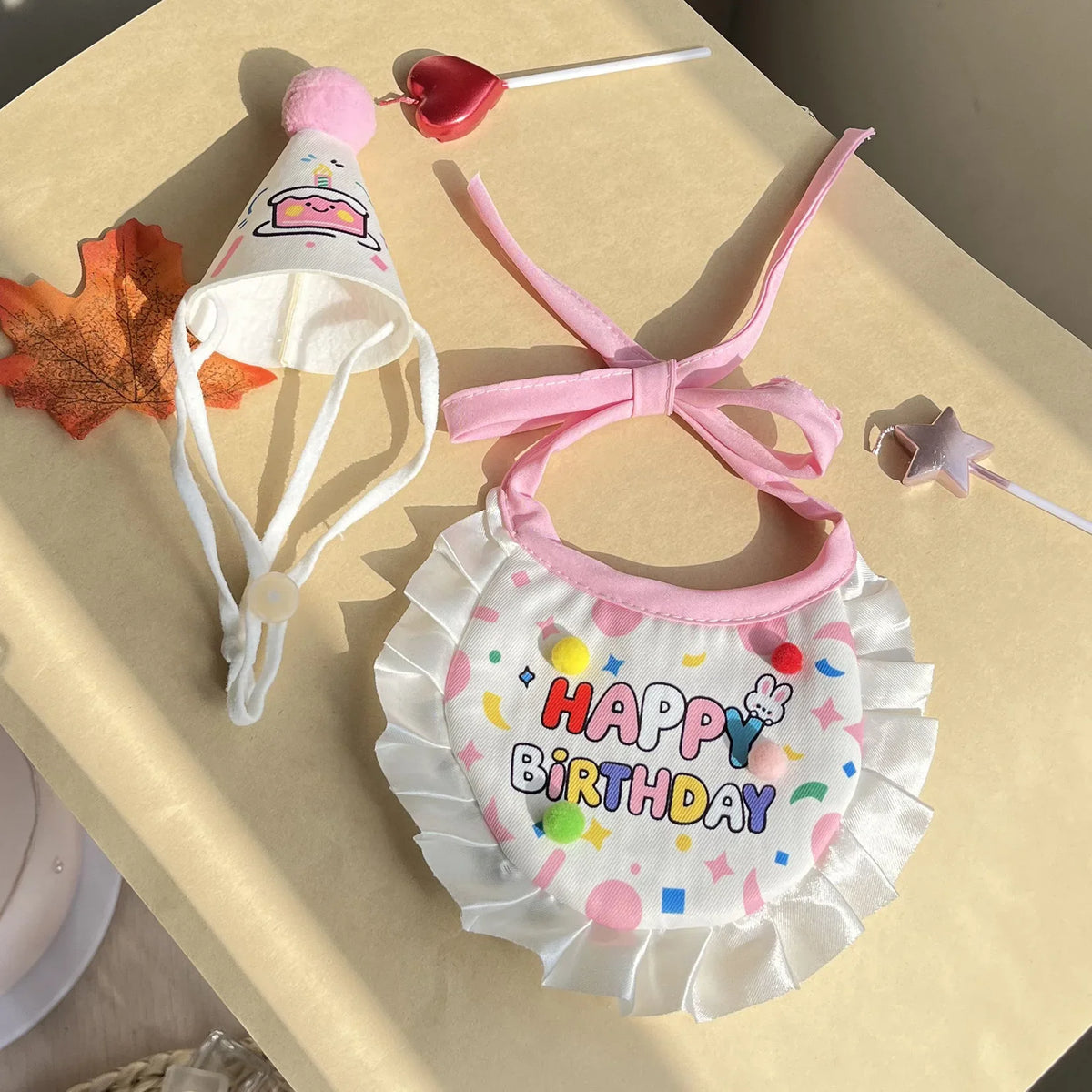 1 Pc Pet Birthday Hat and Bib Set, Cute Pet Party Costume for Small, Medium, Large Dogs and Cats, Pet Birthday Photo Prop