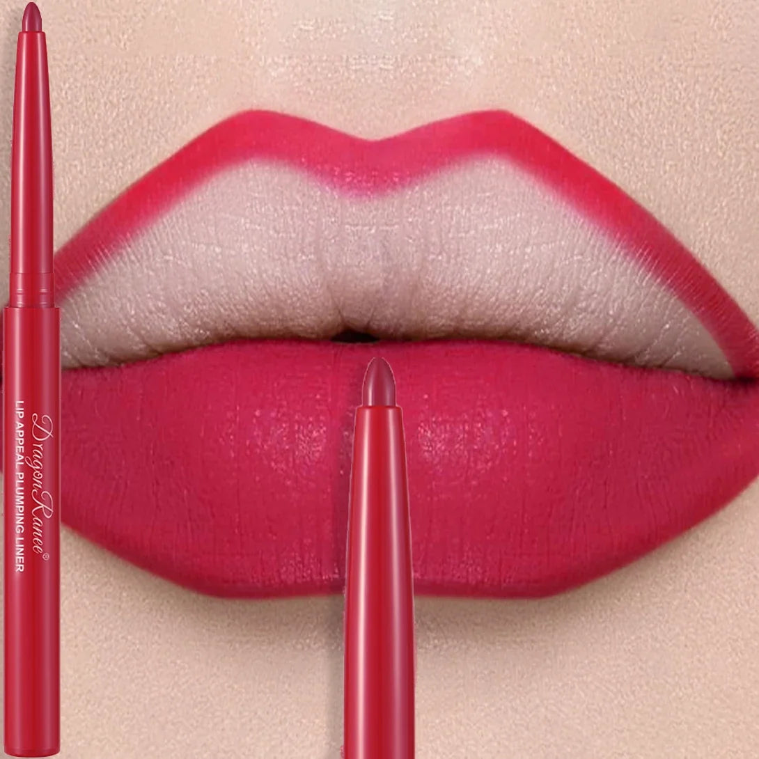 Matte Mauve Lipstick Pencil Long Lasting Waterproof Non-Stick Lipliner Crayon Velvet Lip Contour Outline Smooth Natural Makeup