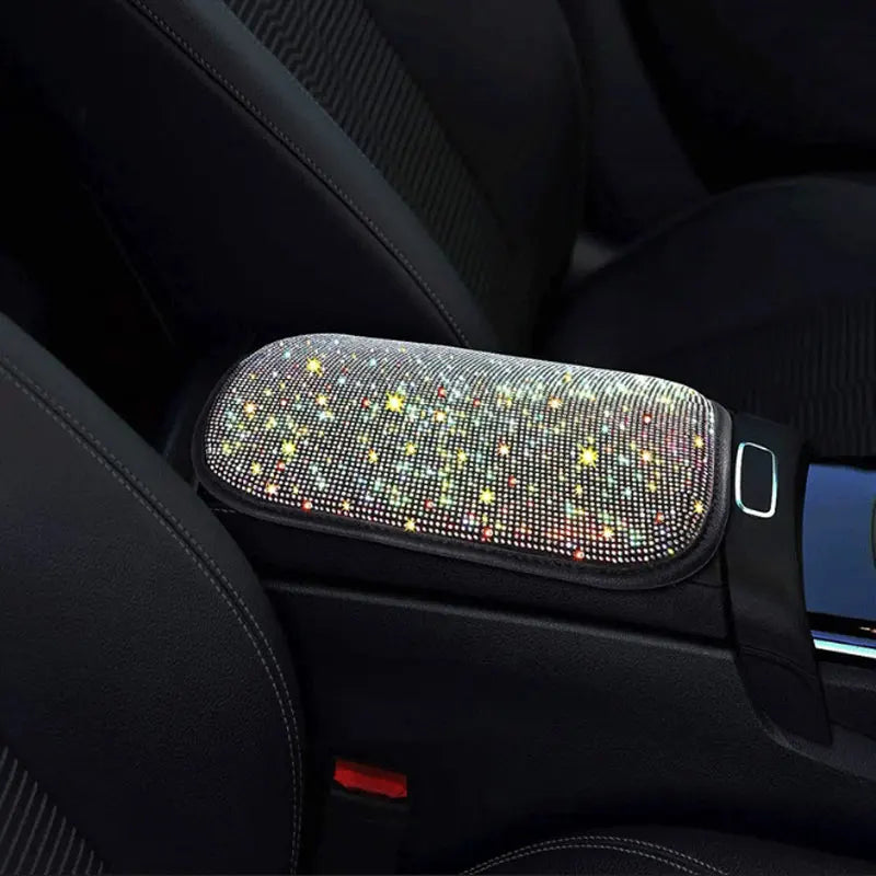 3Pcs Car Accessories Set for Women Steering Wheel Cover Gear Shift Cover Armrest Pad Mat Bling Auto Diamond Decoration Styling