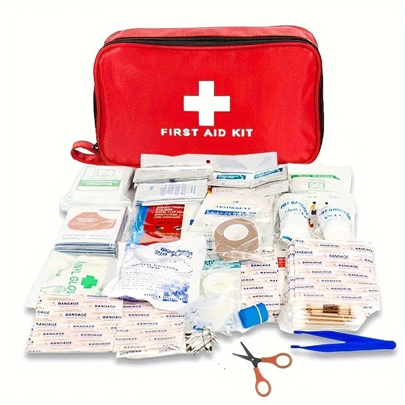 Botiquín de primeros auxilios - 188 piezas - para coche, hogar, viajes, acampada, oficina o deporte, totalmente equipado con artículos esenciales de emergencia y supervivencia