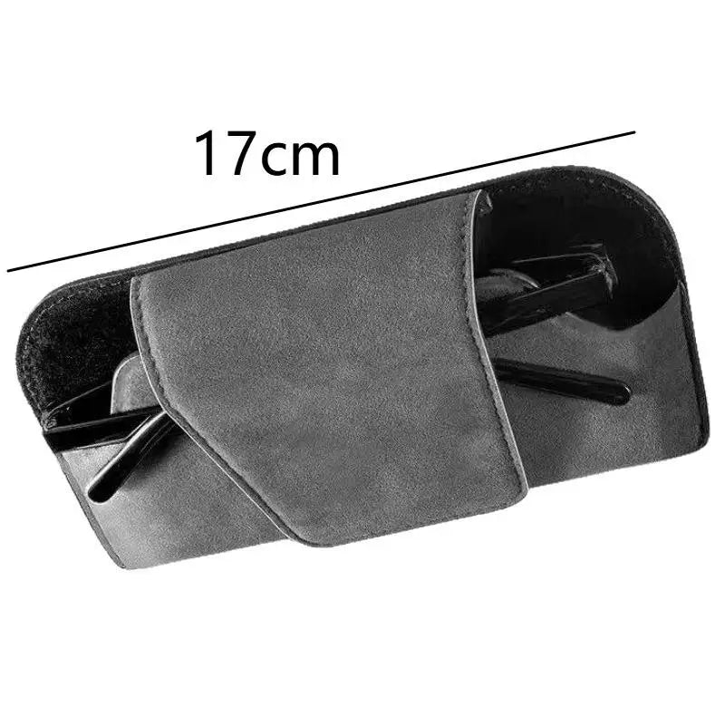 Car Glasses Case Auto Sun Visor Premium Suede Glasses Holder Wear-Resistant Sunglasses Protective Box Universal Car Accessories
