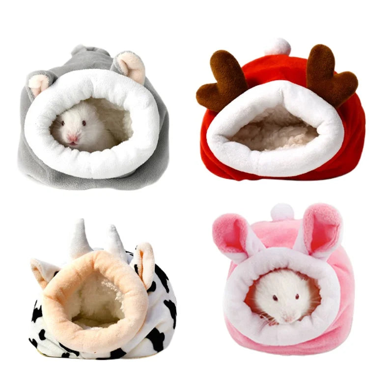 Small Pet Sleeping Bed Hamster Supplies Cotton Nest Pet Rat Hammock Hedgehog Squirrel Soft Warm Insulated Winter Cottage