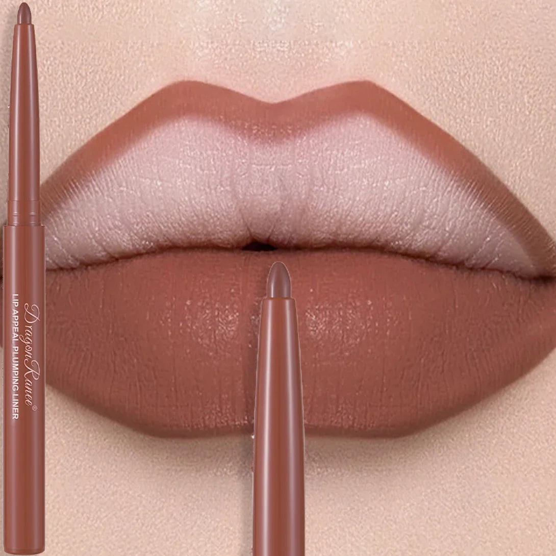 Matte Mauve Lipstick Pencil Long Lasting Waterproof Non-Stick Lipliner Crayon Velvet Lip Contour Outline Smooth Natural Makeup
