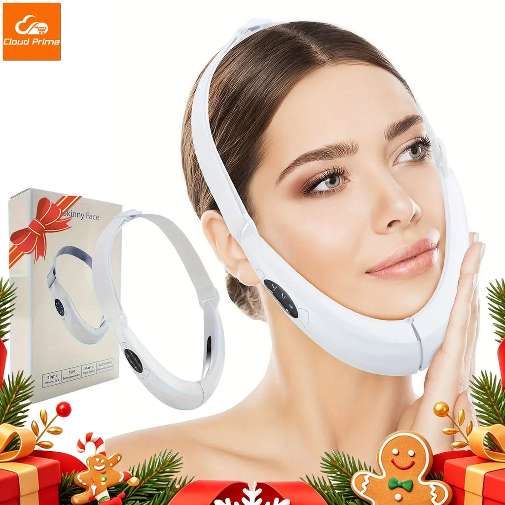 Cloud Prime Health Care V-Line Electric Face Massager Double Chin Eliminator Vibration Facial Vibration Massage Fat Reducer Lifting Tools For Christmas And New Year Gifts
