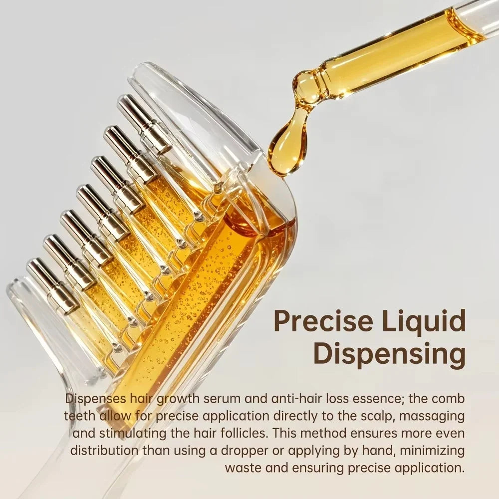 Portable Transparent Scalp Applicator Comb for Hair Oil and Serum, Anti-Leak Hair Care Tool with Massage Function