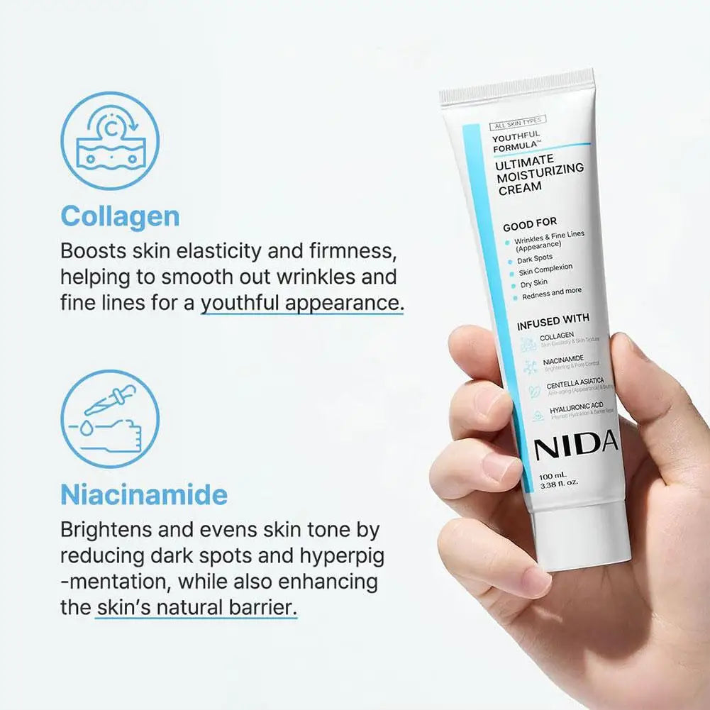 Firming Face Moisturizer with Centella Asiatica, Improves Skin Elasticity, Deep Hydration, Skin Barrier Support for All Skin Types