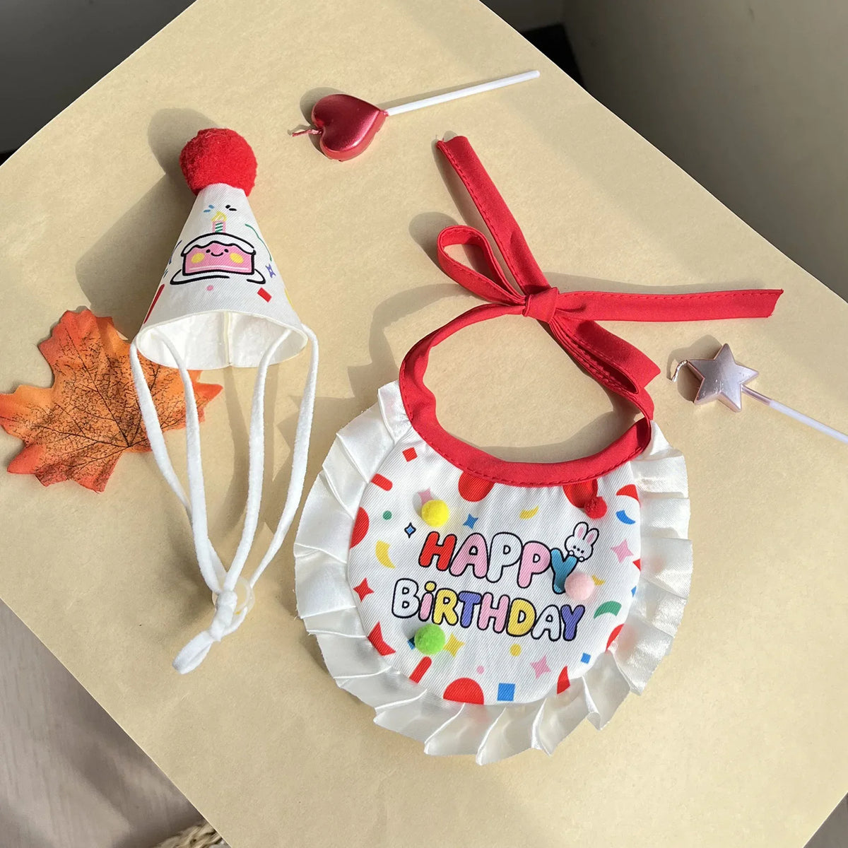 1 Pc Pet Birthday Hat and Bib Set, Cute Pet Party Costume for Small, Medium, Large Dogs and Cats, Pet Birthday Photo Prop