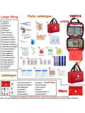 Botiquín de primeros auxilios - 188 piezas - para coche, hogar, viajes, acampada, oficina o deporte, totalmente equipado con artículos esenciales de emergencia y supervivencia