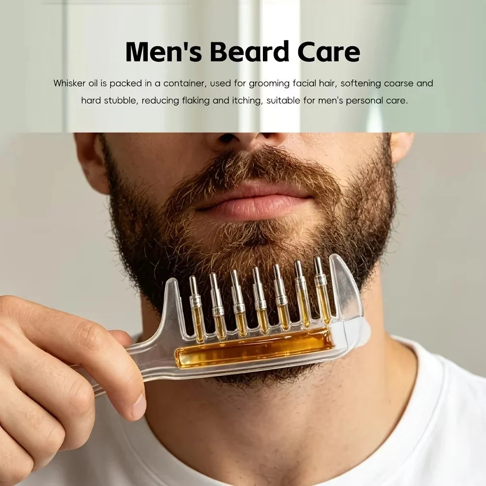 Portable Transparent Scalp Applicator Comb for Hair Oil and Serum, Anti-Leak Hair Care Tool with Massage Function